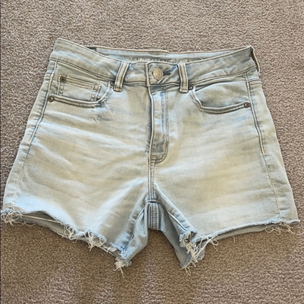 American Eagle high rise shorty jean shorts